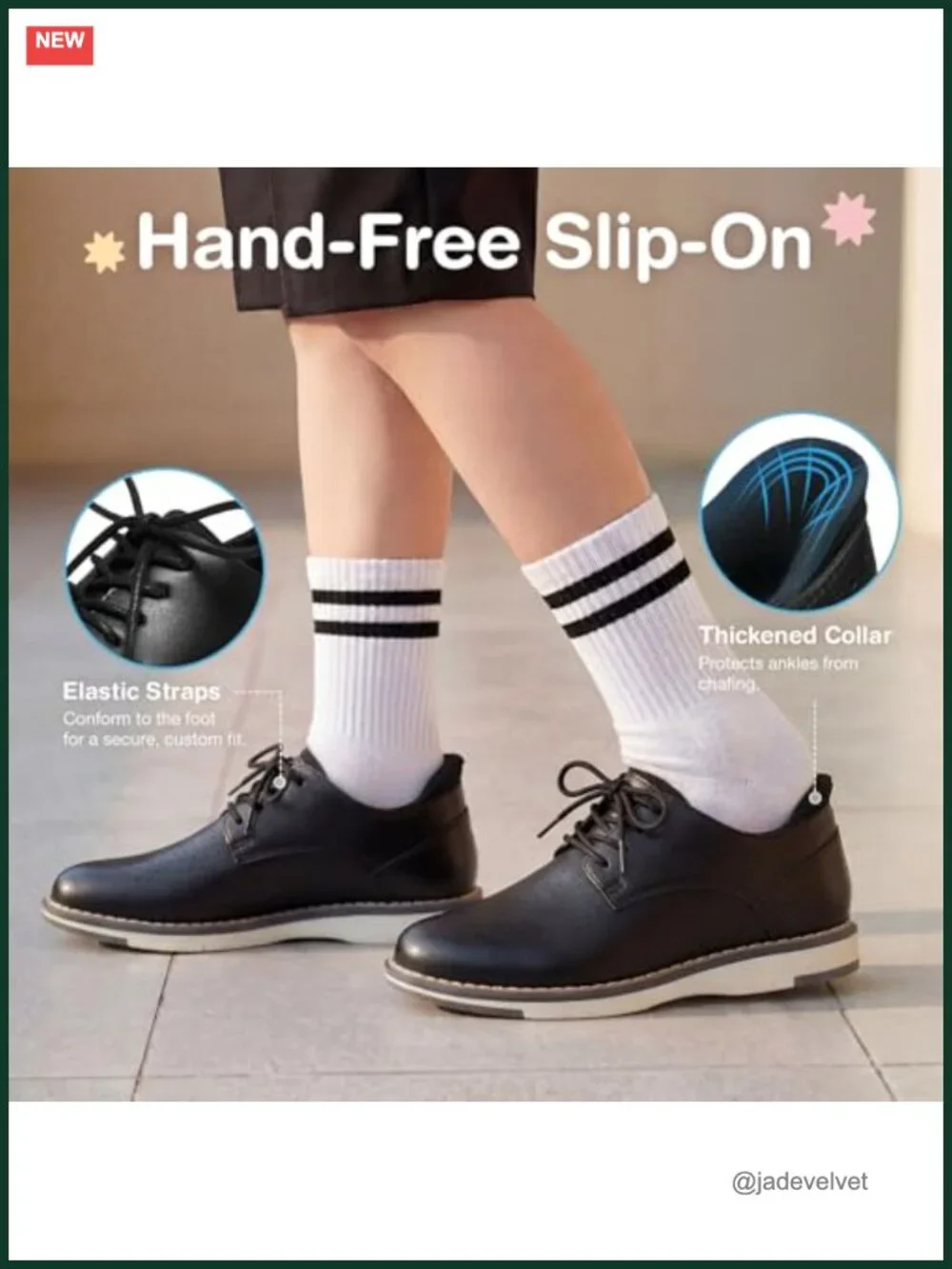 Boys Slip-On Comfort Dress Oxfords Lace-Up Casual Sneakers Hands-Free Flexible